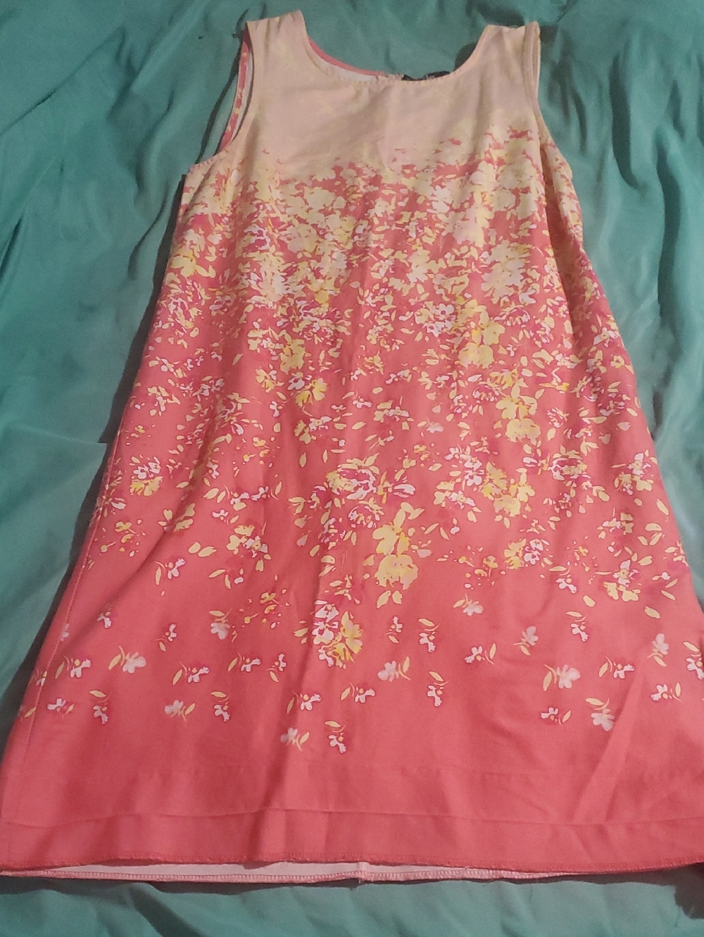 Chetta B Floral Ombre Shift Dress - Pink & Yellow Accents